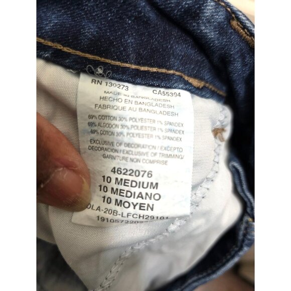 Lee Womens Mid Rise Regular Fit Denim Shorts Size 10 Medium Wash - Picture 6 of 7